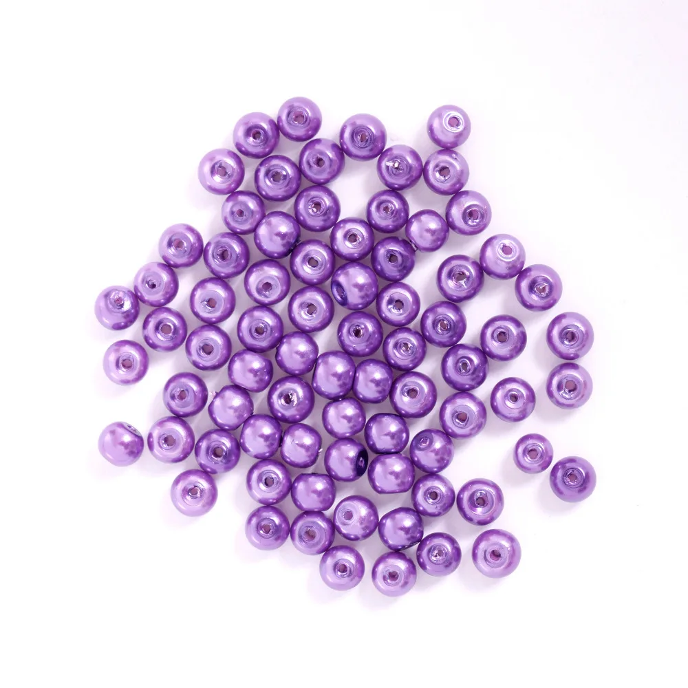 50pcs/lot 6mm Multicolored Loose Imitation Glass Pearl Beads For DIY Jewelry Making | Украшения и аксессуары