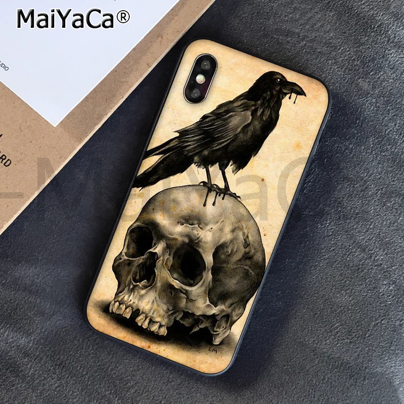 MaiYaCa чехол для телефона с цветами оленем черепом цветочным вороном лошадью бега