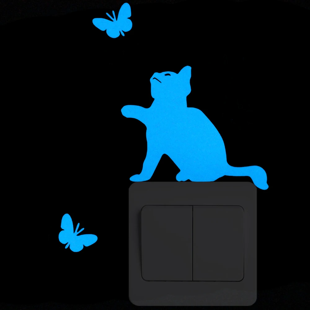 Новый мультфильм фея светящиеся Стикеры для выключателей 3D настенные наклейки