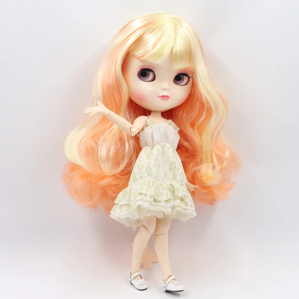 Кукла ICY Fortune Days factory шарнирное тело 30 см белая кожа желтые смешанные оранжевые