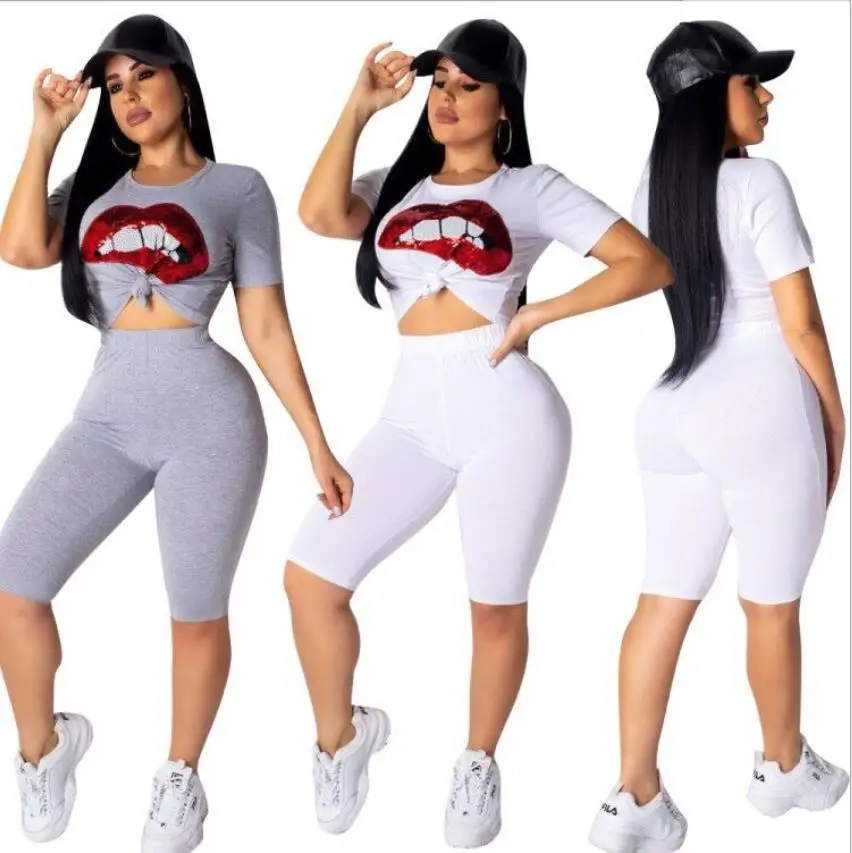 Женский топ с коротким рукавом и блестками в стиле пэчворк обтягивающие легинсы