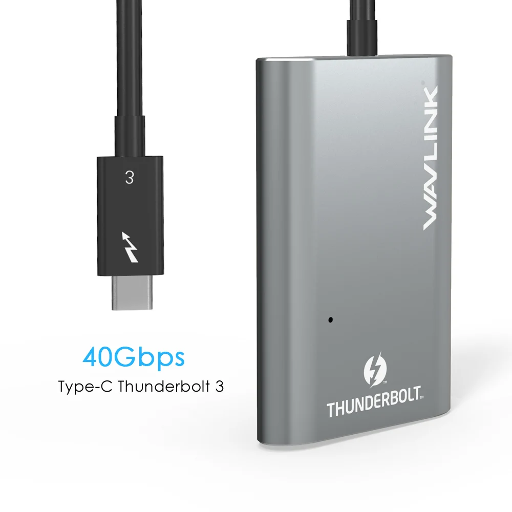 Сертифицированный Intel адаптер Thunderbolt 3 type C USB3.1 Dual DisplayPort до 8K Super speed usb-хаб для ноутбуков/настольных ПК Wavlink