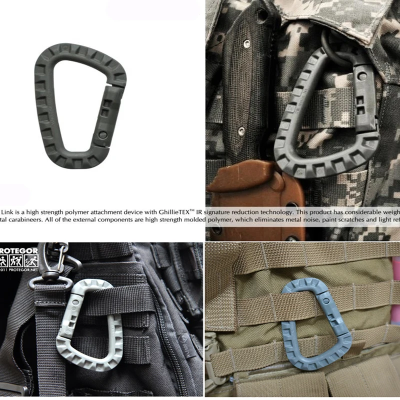 

Abs D buckle carabiner Backpack buckle key hook EDC tool outdoor hook hanging