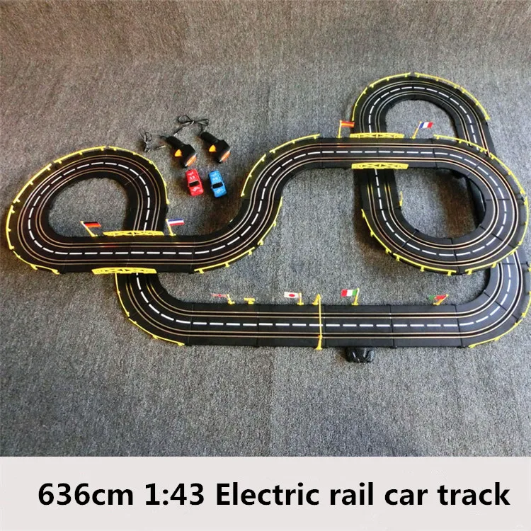 Горячие игрушки 636 см 1:43 Электрический рельсовый автомобильный трек Набор