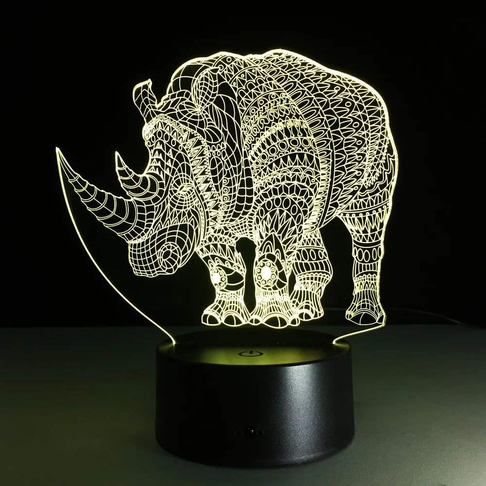 Светодиодная лампа носорога ночник для детей 7 цветов|led night light|night lightnight light for kids |
