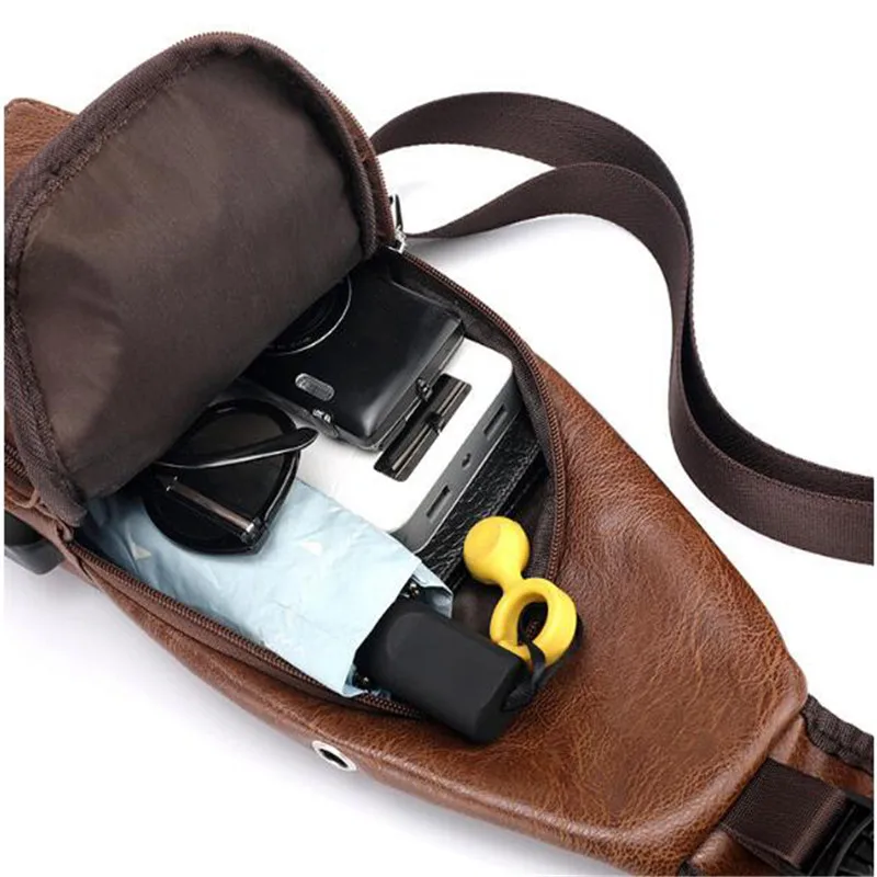 Новые мужские дорожные сумки, зарядка через usb, нагрудная сумка из искусственной кожи, сумки через плечо, упаковочные органайзеры, посылка