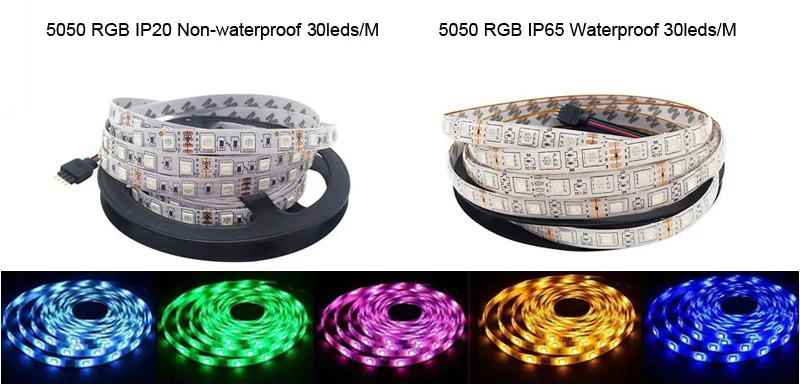 SMD5050 RGB светодиодный светильник 5 м 10 м 30 светодиодный s/M DC 12 В лента Диодная Гибкая Водонепроницаемая 44 клавиши контроллер адаптер