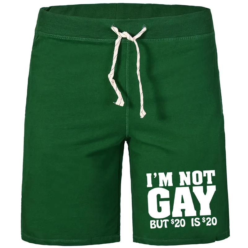 Спортивные шорты в классическом стиле I am not gay дышащие однотонные 100% хлопок хит