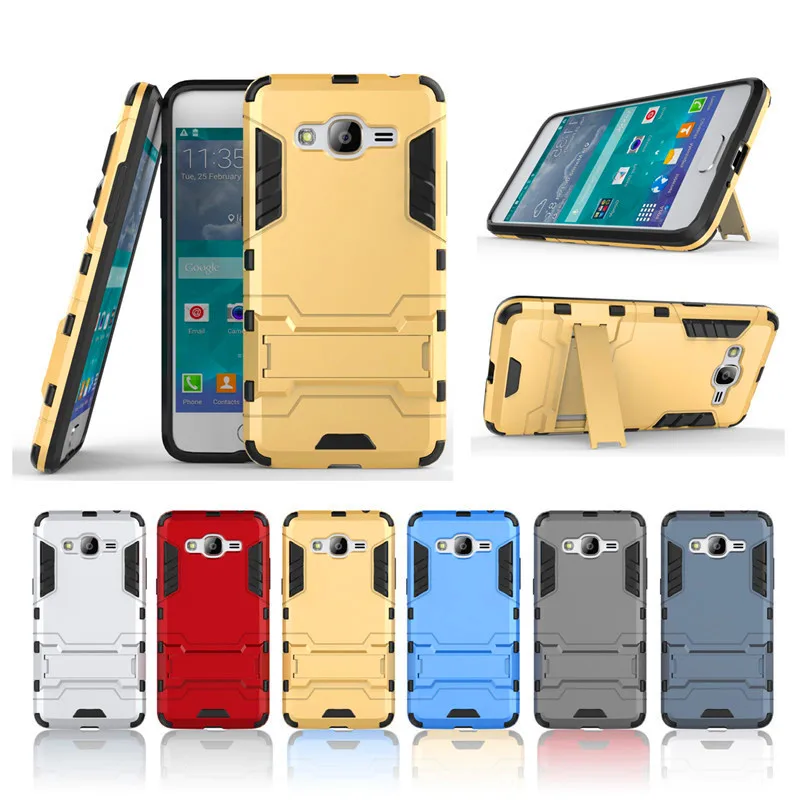 Для samsung galaxy j 2 prime case гибридный kickstand броня тпу + pc протектор задняя крышка для j2 6