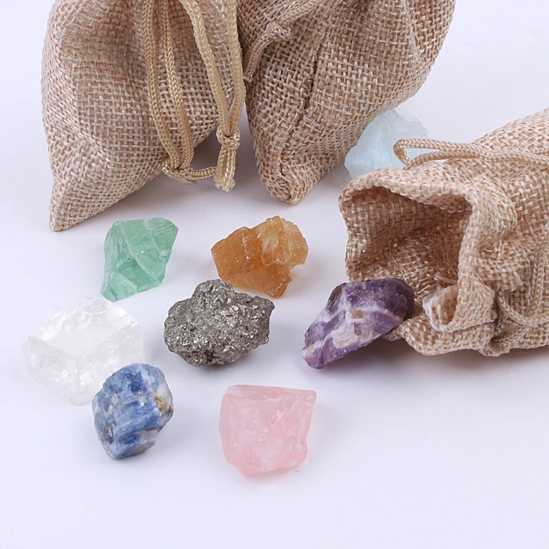 

12pcs Mineral Collection Chakra Specimen Raw Natural Crystal Stone For Children Decoration Gemstone