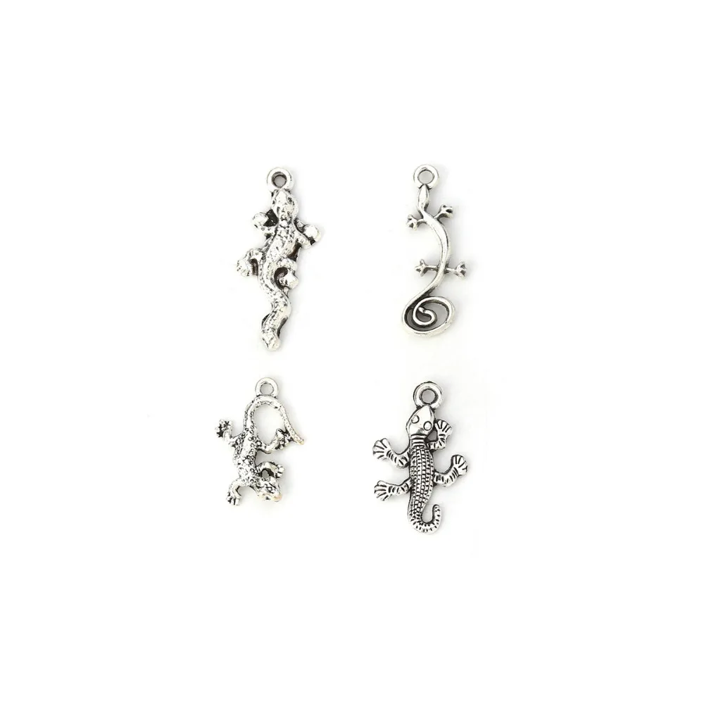 DoreenBeads подвески из цинкового сплава ящерица серебристого цвета смешанные 3 1 см x 4