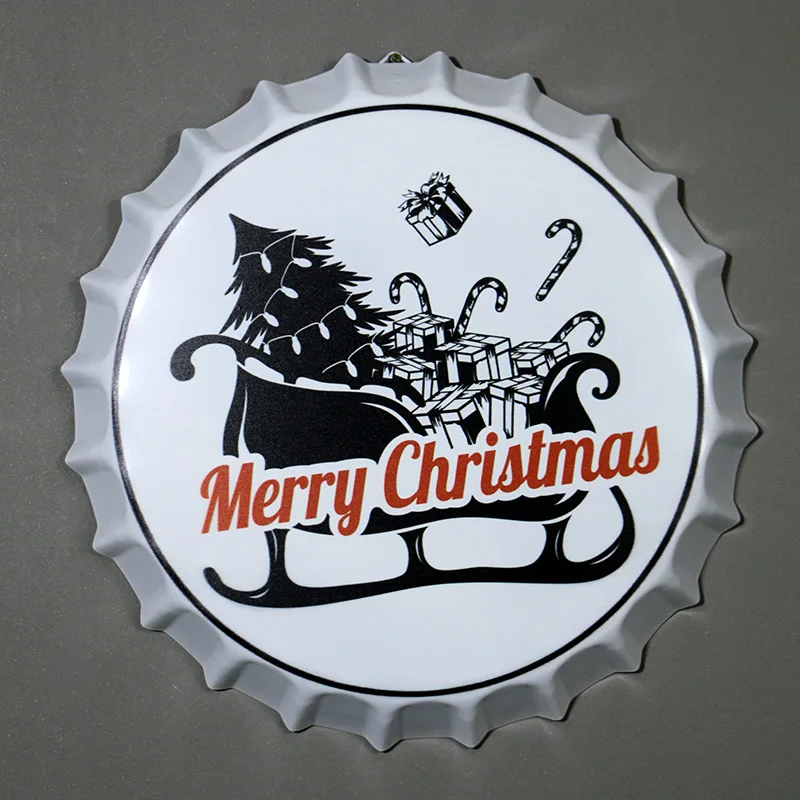 Пивная бутылка колпачок украшения аксессуары Merry Christmas винтажные металлические