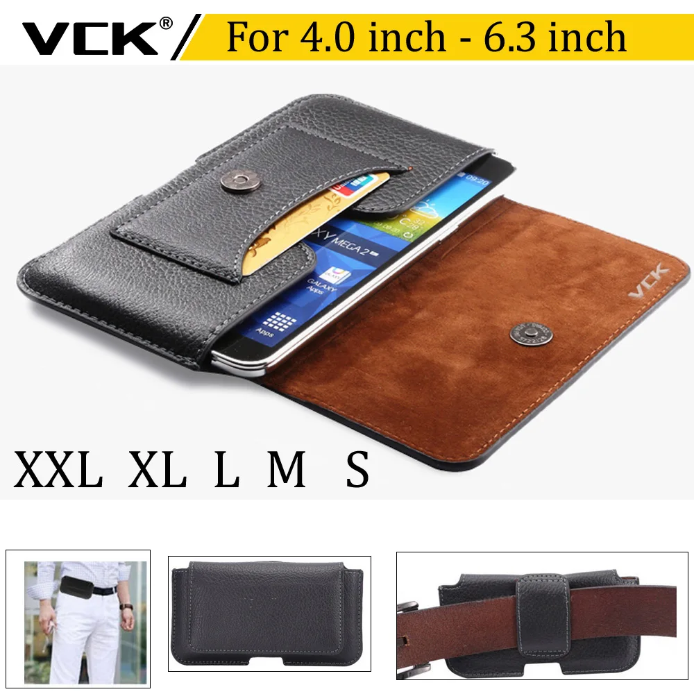 VCK Универсальный с зажимом-ремешком кожаный чехол для телефона iPhone xiaomi huawei Sony LG