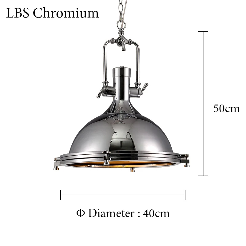 LBS Chromium Silver Винтажный подвесной светильник, лампа, промышленный декор, светильник, лампа для спальни, ретро промышленный светильник, подвесные светильники - Цвет корпуса: LBS Chromium Silver