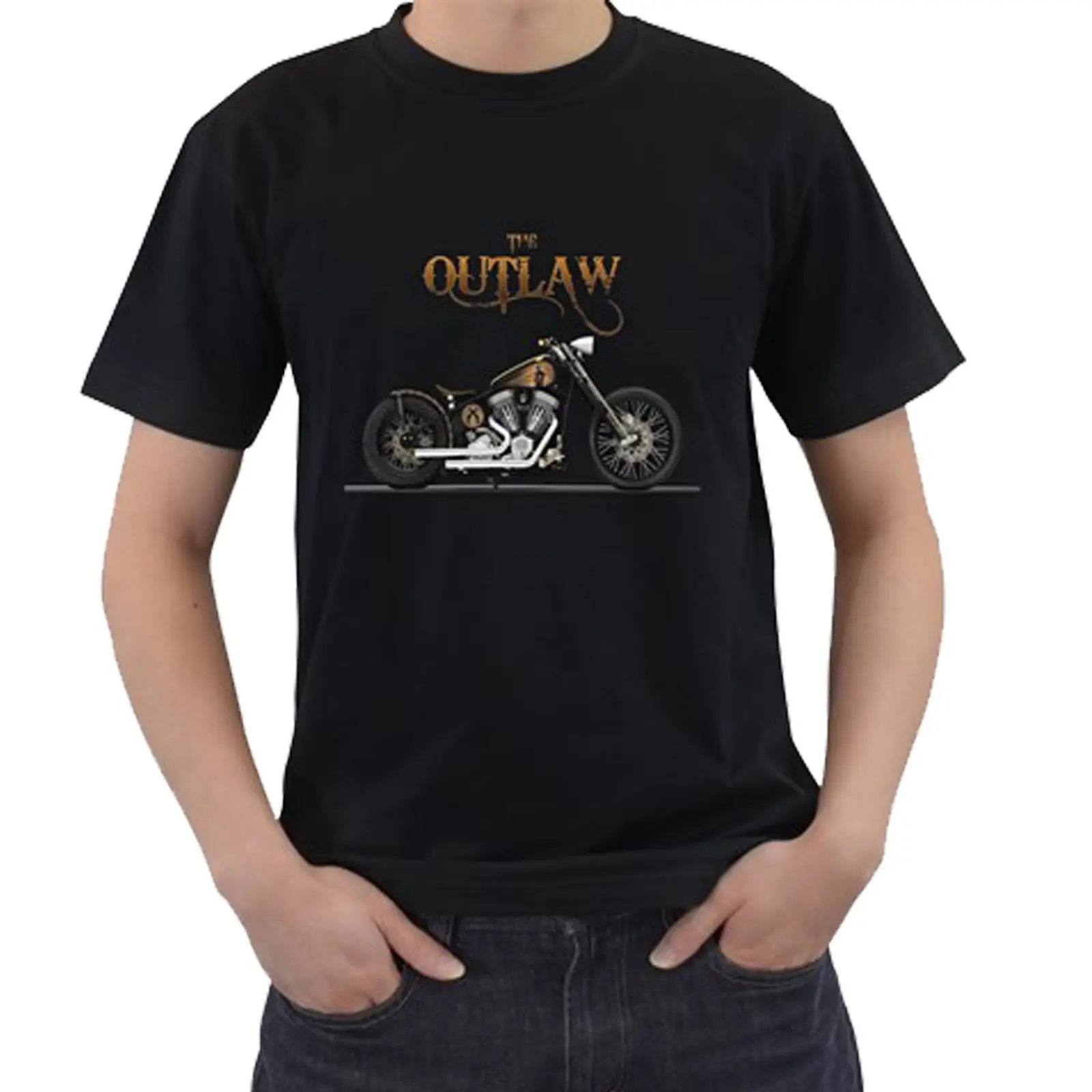 Для мужчин модная футболка Outlaws Motorclub черная футболка-Поддержка вашего местного