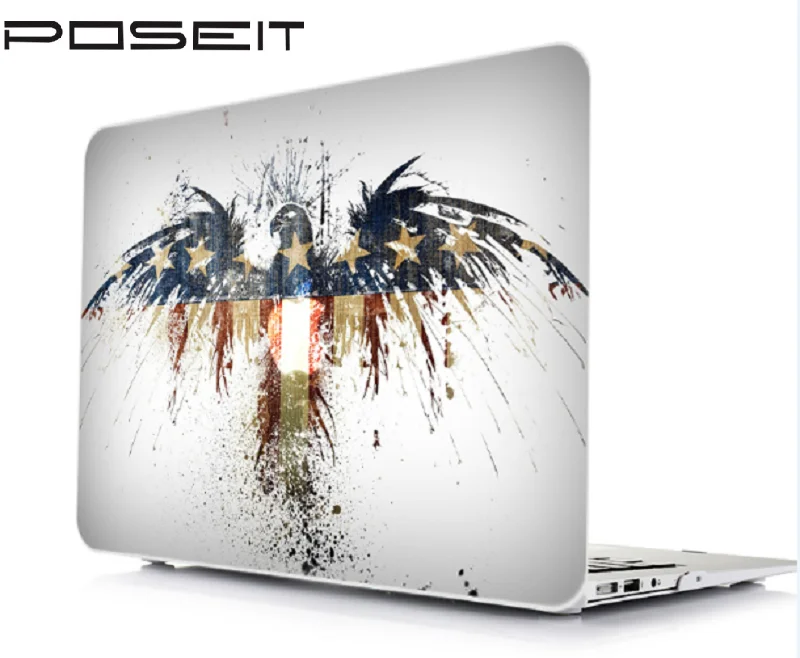 Чехол для ноутбука с принтом флага США/Великобритании + силиконовый чехол Apple Macbook