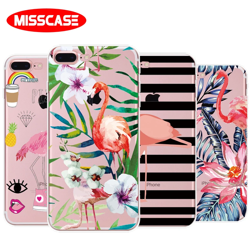 MISSCASE Телефон чехол для iphone 6 6s 7 8 плюс мода Фламинго ясно ТПУ Мягкая силиконовая