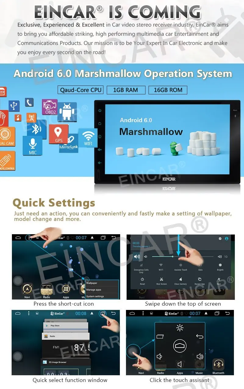 Gps навигация автомобильная стерео система Android 6 0 2Din емкостный Экран в консоль