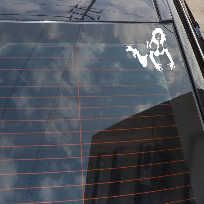 

YJZT 13.2*12.2CM Provocatively Sexy Girl Walking Advanced Design Black/Silver Vinyl Decals Covering The Body C20-0293