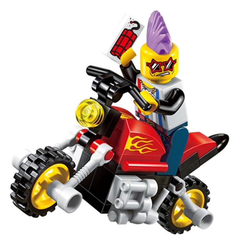 296 шт Детские развивающие строительные блоки игрушки Совместимые с LEGO city police bandit