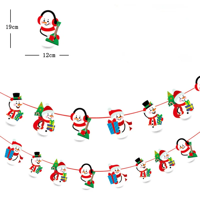 Merry Рождество бар Домашний Декор настенный Снеговик Санта Клаус Лось гирлянды из