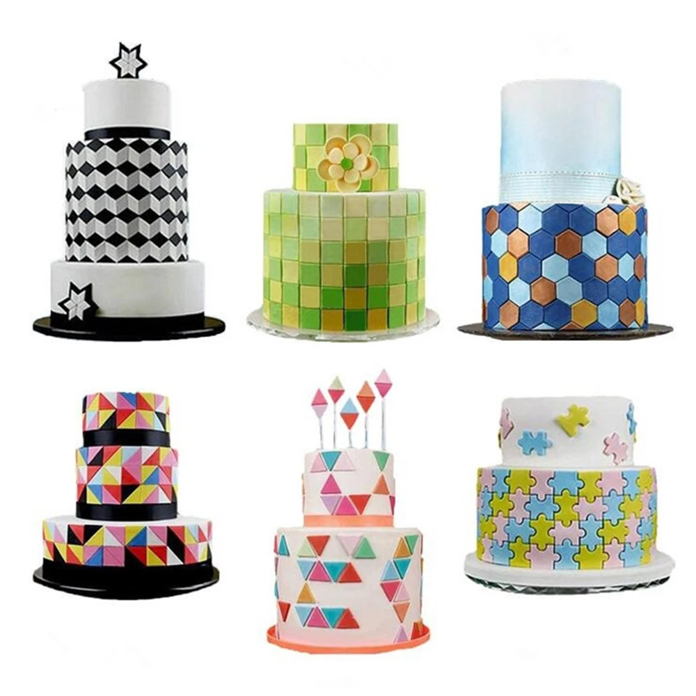 Инструменты для выпечки 3 шт геометрические фрезы помадка пластиковые формы