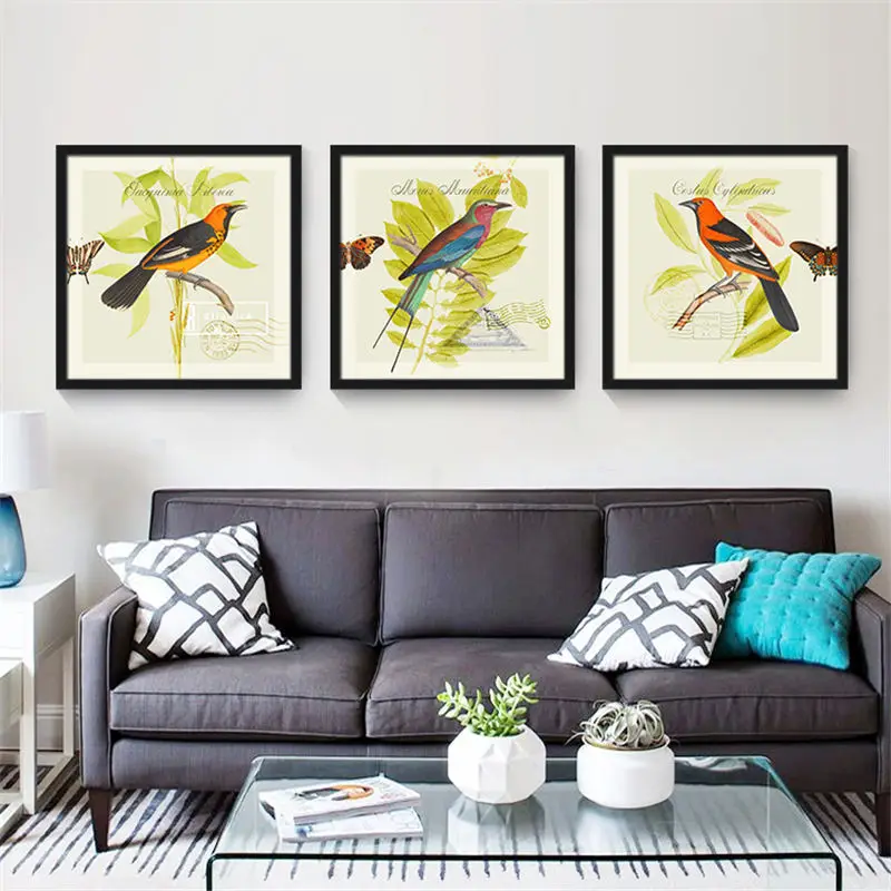 Oriole Black Wings and Yellow Body Singing in a Sweet Crisp Voice Canvas Painting Artwork Wall Poster Prints For Home Decor | Дом и сад