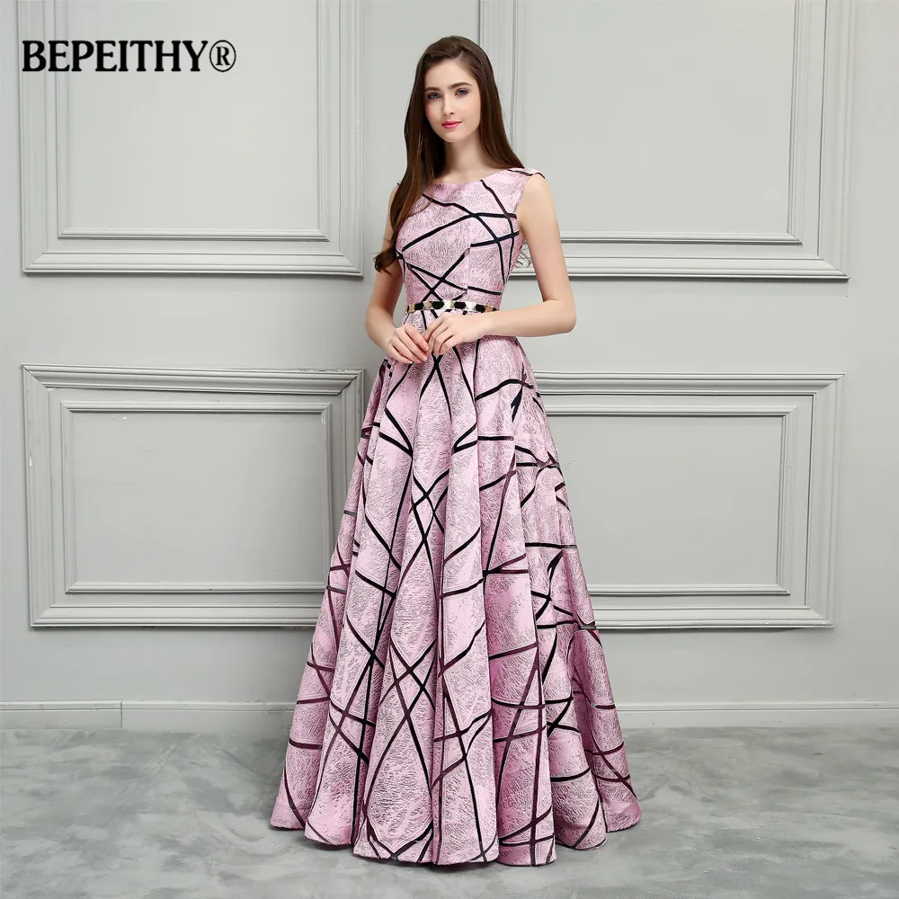 Женское винтажное вечернее платье BEPEITHY розовое длинное в простом стиле с поясом