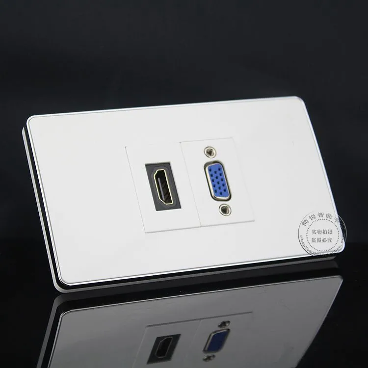 120 мм Настенная розетка 2 порта одна VGA и HDMI панель Лицевая | Компьютеры офис