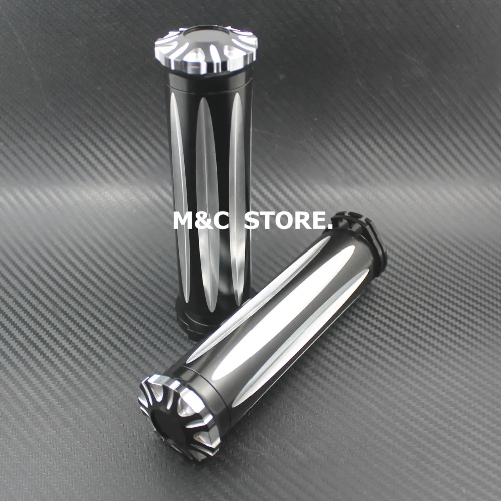 Черный 1 &quotCNC Руль рукоятки для Harley Sportster XL883 1200 Softail Touring Dyna Custom Cruiser Chopper|cnc handlebar hand