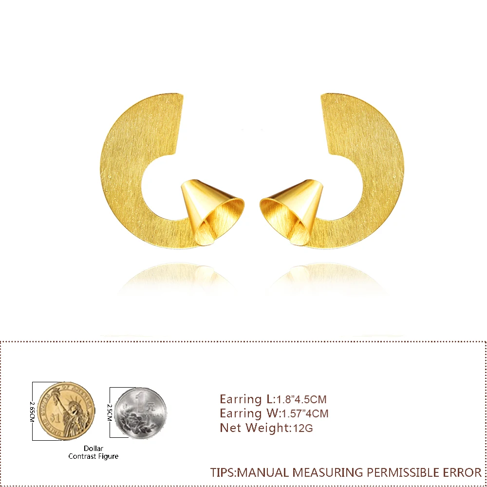 JUST FEEL 2018 Gold Color Twisted Stud Earrings for Women Punk Style Irregular Metallic Party Jewelry Boho | Украшения и