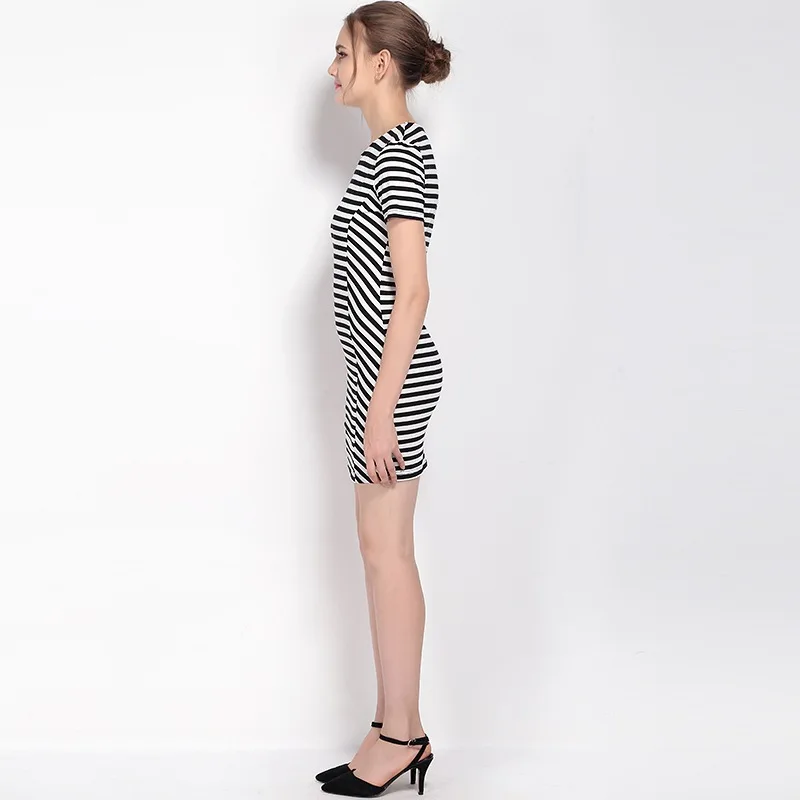 Радость душу населения женщины полосатые платья 2017 лето свободные коротким