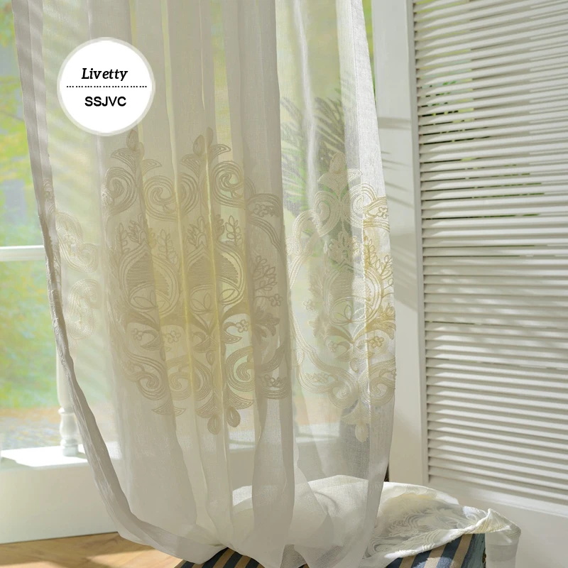 Европейские затемняющие шторы для гостиной римские жалюзи с вышивкой Дамасские