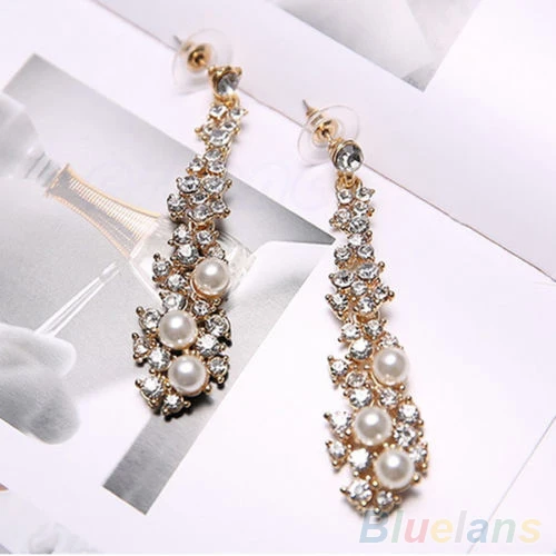Элегантные шикарные женские серьги гвоздики Стразы с жемчугом ювелирные изделия