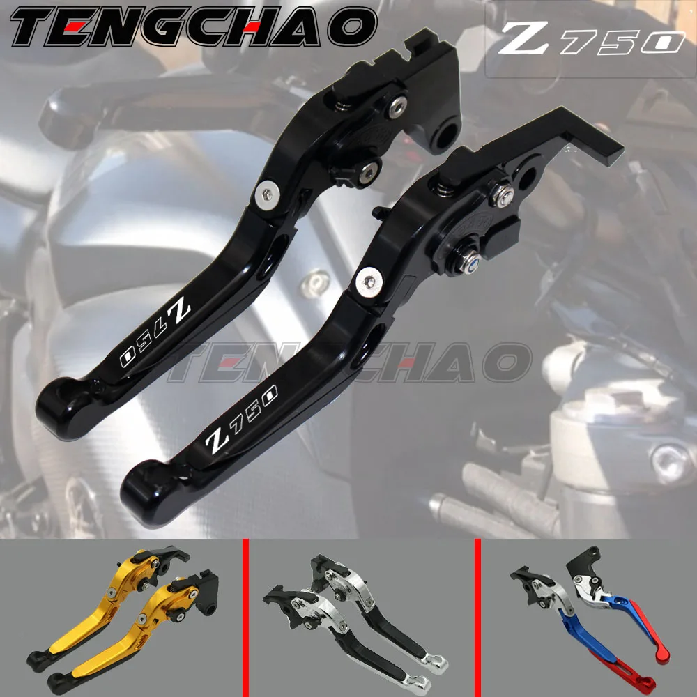 

Logo(Z750) Blue+Titanium CNC Motorcycle Brake Clutch Levers For Kawasaki Z750 (not Z750S model) 2007 2008 2009 2010 2011 2012