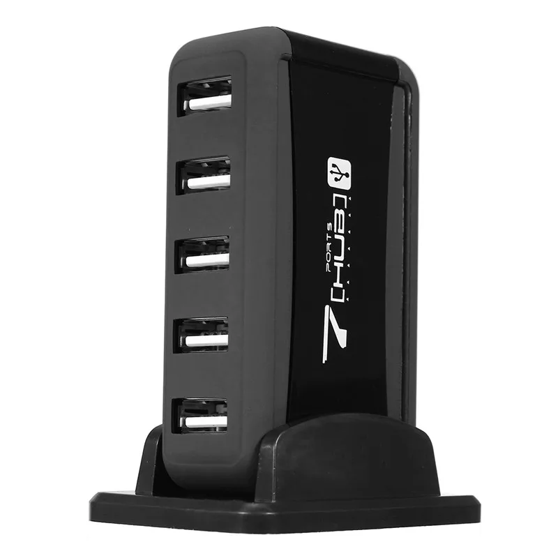 Высокоскоростной 7 портовый вертикальный концентратор USB 2 0 адаптер питания