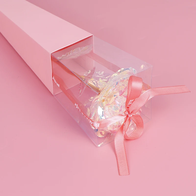 Креативный подарок на день Святого Валентина покрытая фольгой 24 К розовая