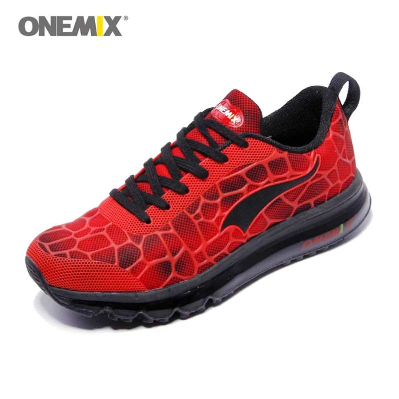 Спортивная обувь Onemix эластичные красные черные кроссовки с воздушной подушкой