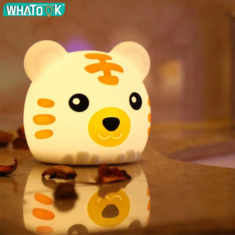 3D милый тигр Светодиодные ночные светильники сенсорный сенсор детский подарок