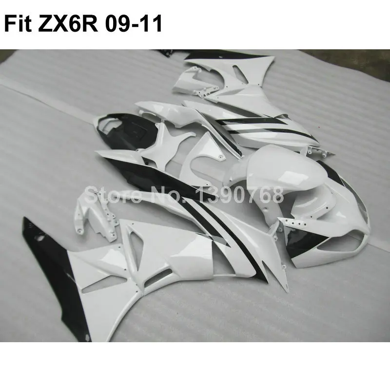 Обтекатель мотоцикла комплект для Kawasaki Ninja белый 636 ZX6R 09 10 11 обтекатели ZX 6R 2009 2010 2011