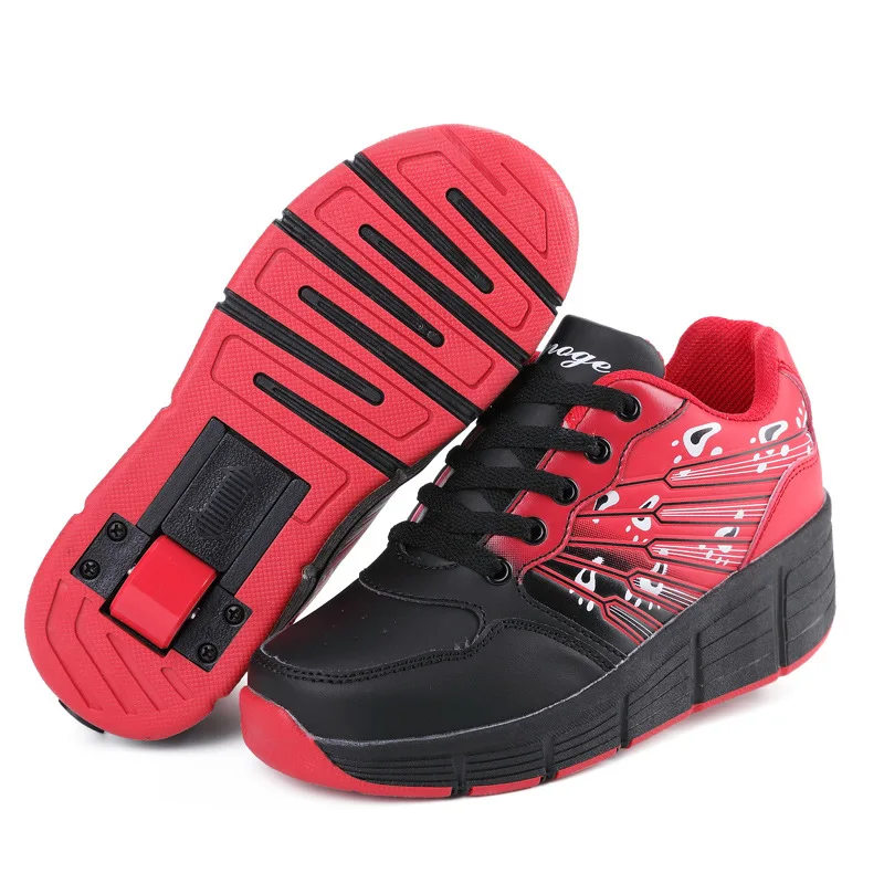 Роликовые коньки обувь тонкие/двойные heelys роликовая девочек мальчиков женщин