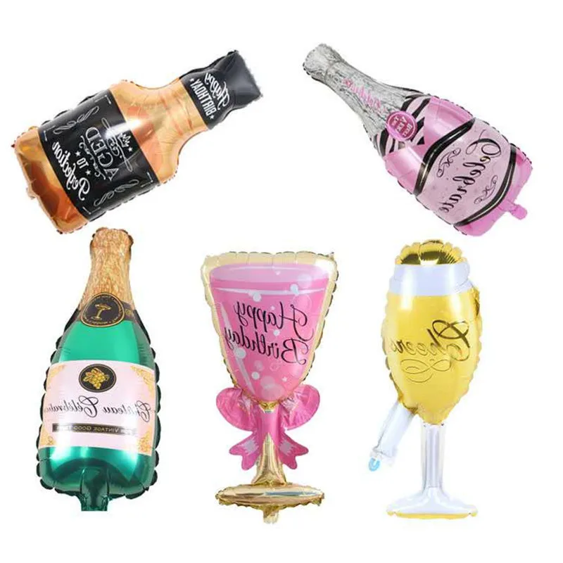 Hot Champagne Glasses Whiskey Bottles 30 Years Dld Happy Birthday Holiday Decorations Graduation Party Anniversary Decoration | Дом и сад