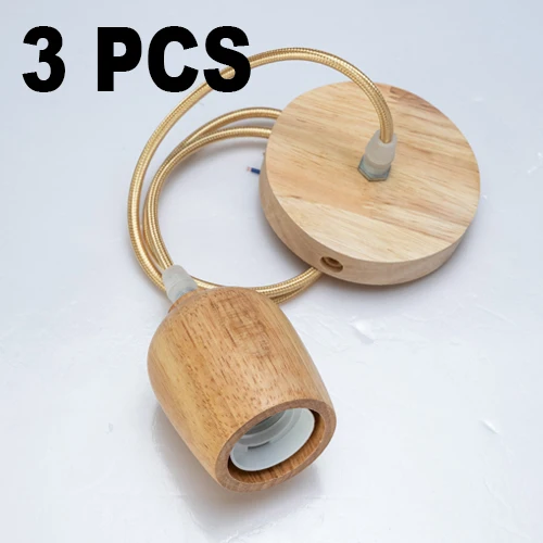 3 PCS ellipse Винтажный подвесной светильник с деревянным патроном, современный подвесной светильник в винтажном стиле для внутреннего потолка, декоративный светильник без лампы - Цвет: 3 PCS ellipse