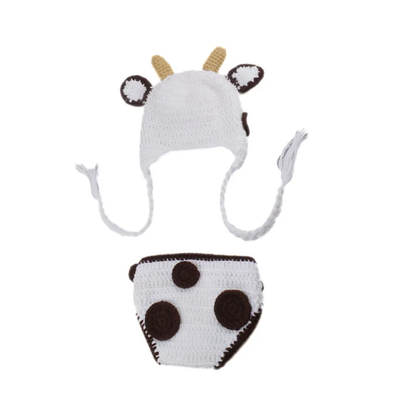 Сумасшедшая корова дизайн вязаная для младенцев костюм ручной работы детская