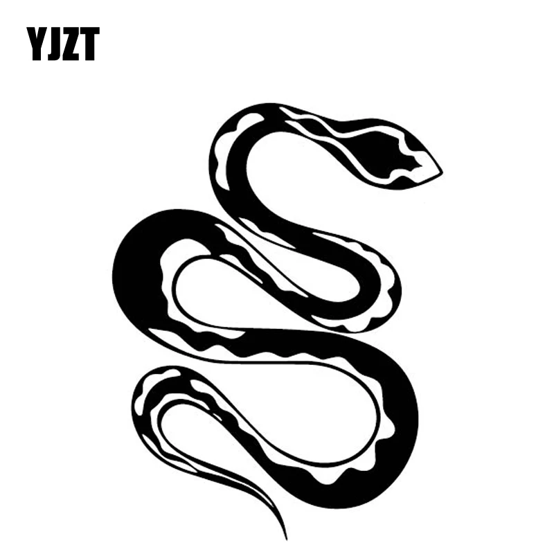 

YJZT 11.9CM*15.7CM Snake Decoration Car Sticker Vinyl Decal Body Of Car Accessories Black/Silver C4-1521