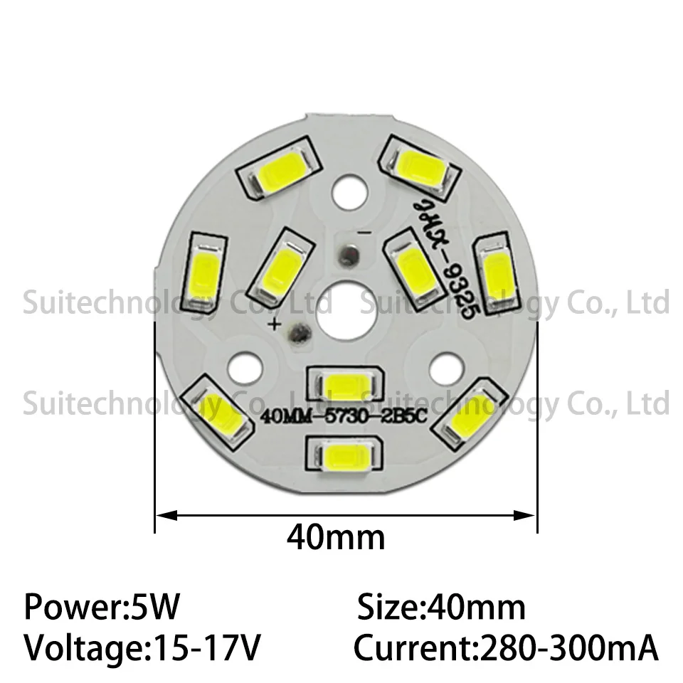 10 шт. SMD5730 светодиодный PCB 5 Вт 40 мм Яркость SMD светильник белый натуральный белый теплый белый светильник источник для DIY светодиодный светильник
