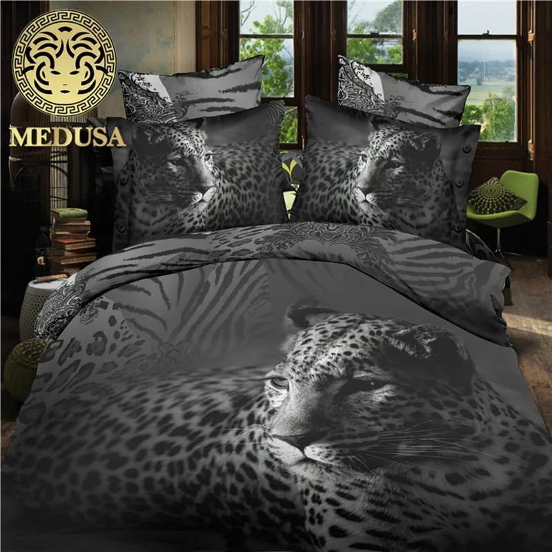 Медуза 3d цифровой набор постельного белья леопардовой расцветки