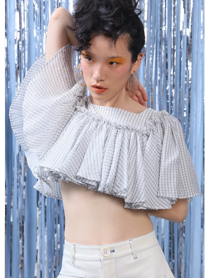 WHITNEY WANG блузки женские 2019 летняя модная уличная дизайнерская стильная пушистая