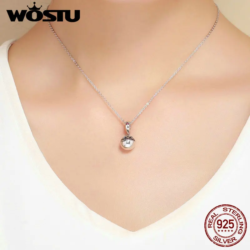 WOSTU Настоящее 925 пробы Серебряный Любовь коробка розовый/синий/зеленый/фиолетовый CZ Бусины Подходит браслет ожерелье ювелирных изделий Gifst CQC689