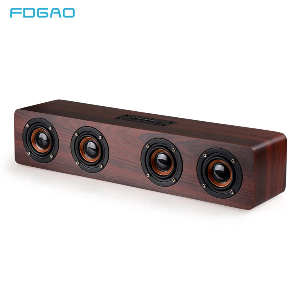 Деревянная Беспроводная bluetooth-колонка FDGAO портативная Hi-Fi стереоколонка с басами